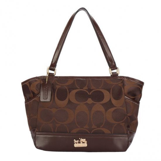 Coach Legacy Logo In Monogram Small Coffee Totes BPL | Women